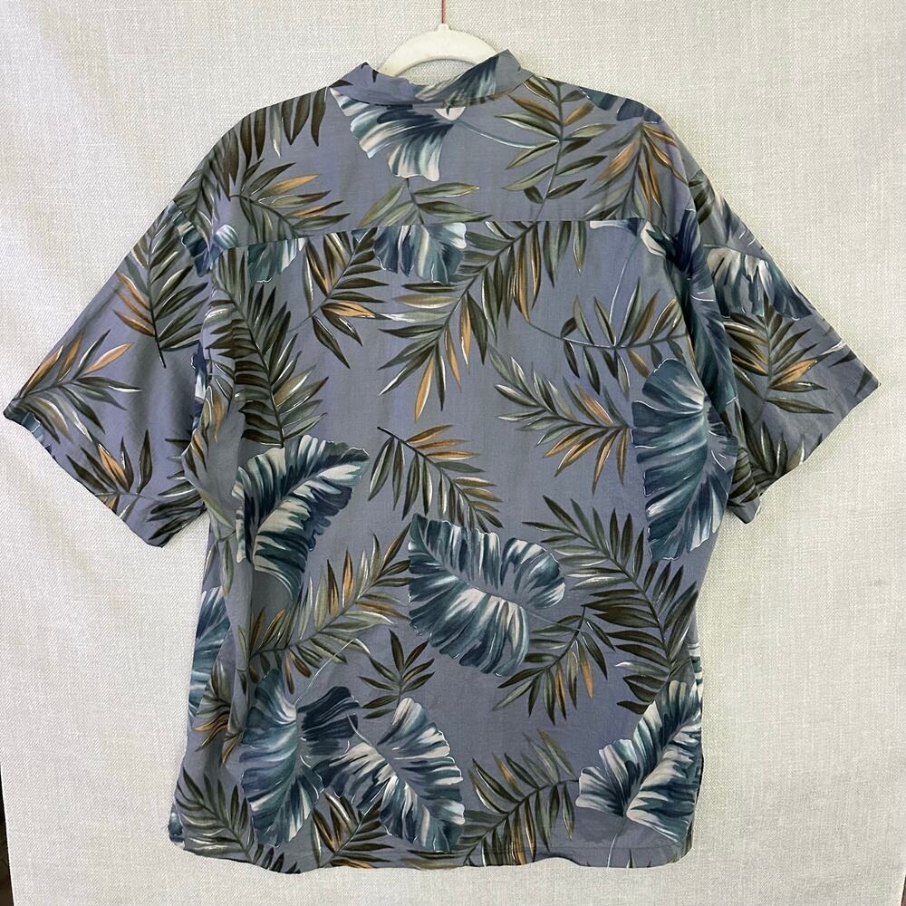 Tori Richard Hawaiian Shirt Button Down Aloha Cotton Grey Green Mens Size XL